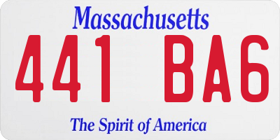 MA license plate 441BA6
