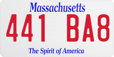 MA license plate 441BA8