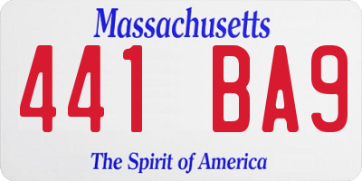 MA license plate 441BA9