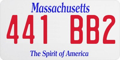 MA license plate 441BB2