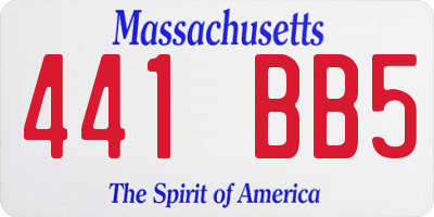 MA license plate 441BB5