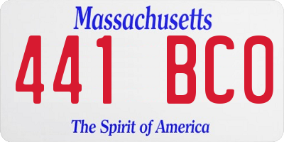 MA license plate 441BC0