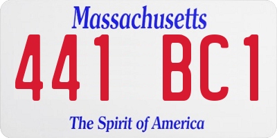 MA license plate 441BC1