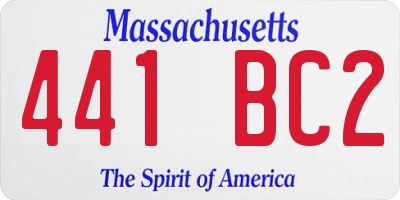 MA license plate 441BC2