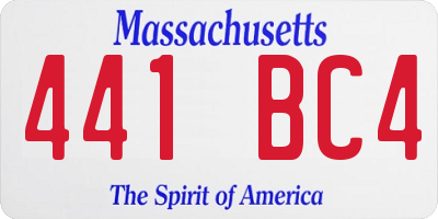 MA license plate 441BC4