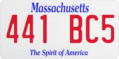 MA license plate 441BC5