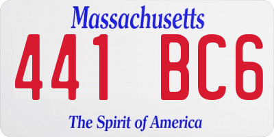 MA license plate 441BC6