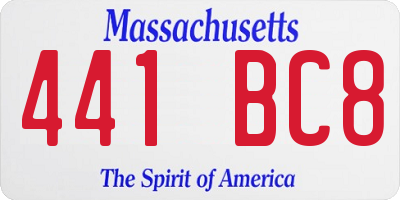 MA license plate 441BC8