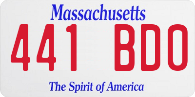 MA license plate 441BD0