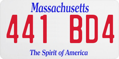 MA license plate 441BD4