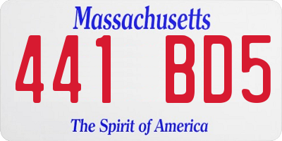 MA license plate 441BD5