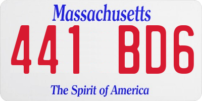MA license plate 441BD6
