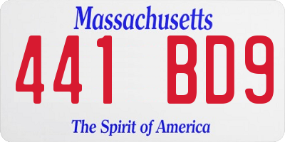 MA license plate 441BD9