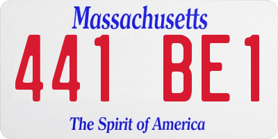 MA license plate 441BE1