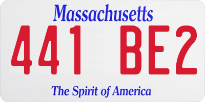 MA license plate 441BE2