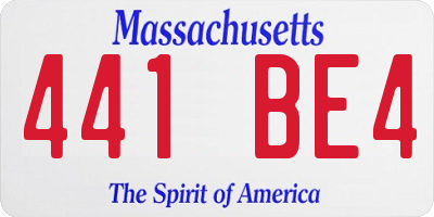 MA license plate 441BE4