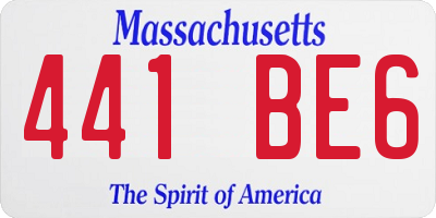 MA license plate 441BE6