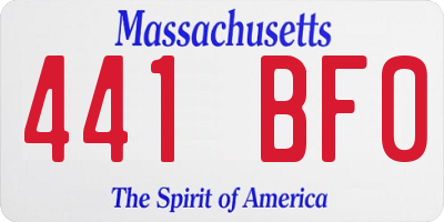 MA license plate 441BF0
