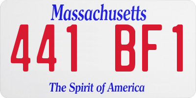 MA license plate 441BF1