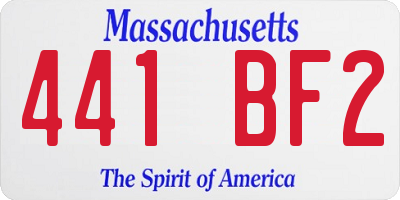 MA license plate 441BF2