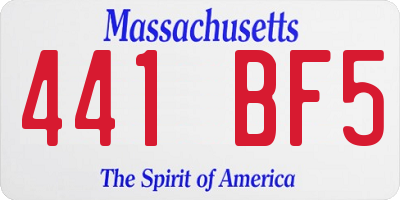 MA license plate 441BF5