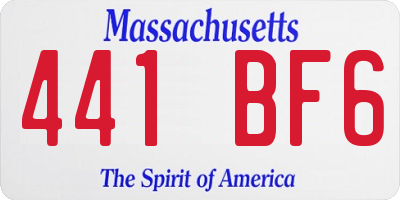 MA license plate 441BF6