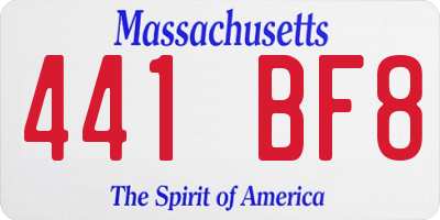 MA license plate 441BF8