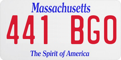 MA license plate 441BG0