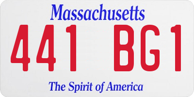 MA license plate 441BG1