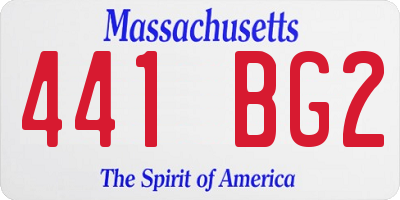 MA license plate 441BG2
