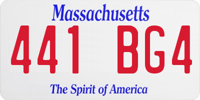 MA license plate 441BG4
