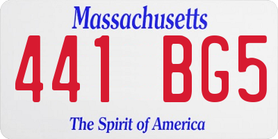 MA license plate 441BG5