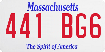 MA license plate 441BG6