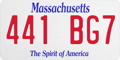 MA license plate 441BG7