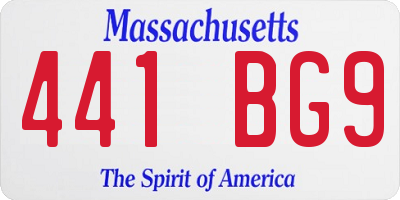 MA license plate 441BG9