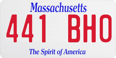 MA license plate 441BH0