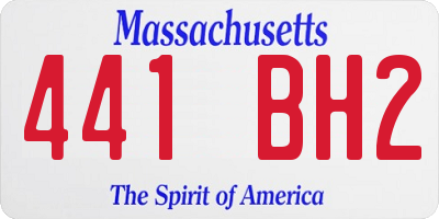 MA license plate 441BH2