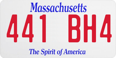 MA license plate 441BH4