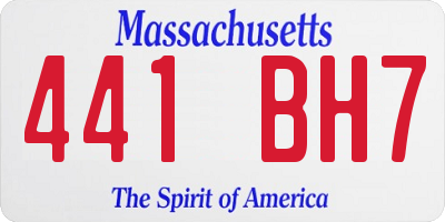 MA license plate 441BH7