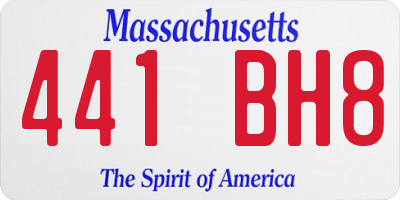 MA license plate 441BH8