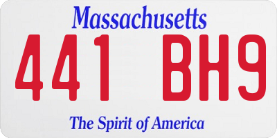 MA license plate 441BH9