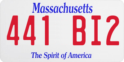 MA license plate 441BI2