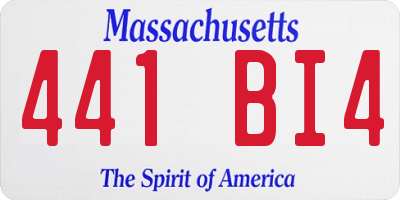 MA license plate 441BI4
