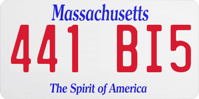 MA license plate 441BI5