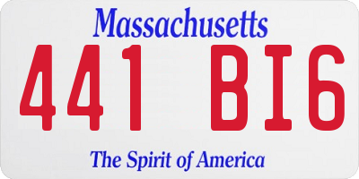 MA license plate 441BI6