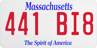 MA license plate 441BI8