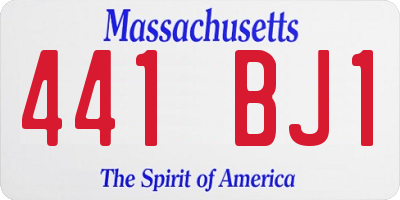 MA license plate 441BJ1
