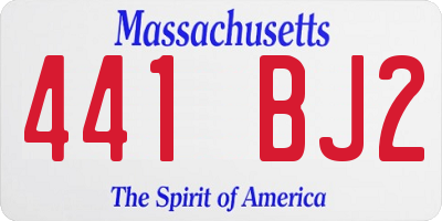 MA license plate 441BJ2
