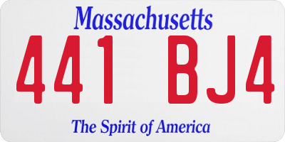 MA license plate 441BJ4