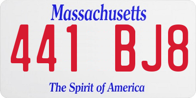 MA license plate 441BJ8